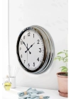 ® Modern Klasik 40 Cm Krom Metal Duvar Saati