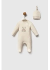 Moi Noi My Bear Şapkalı Tulum MNB1296 Ekru