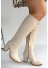 Morena Bej Cilt Bej Tabanlı Topuklu Çizme