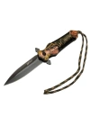 Mtech 4267 Çok Renkli Kamp Çakı 21cm - Yarı Otomatik, İpli, Kemerlikli