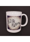 Müzik Notaları Tasarımlı Kupa Bardak