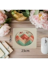 Nane Yeşili ve Mercan Üçgen Mousepad - 19x23 cm 2 mm Dikdörtgen İthal Baskılı Mouse Pad