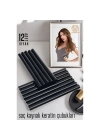 Professional Saç Kaynak Keratin Çubuğu, 12 Adet Siyah Güçlü Yapıştırıcı   Keratin Kaynak Çubukları 720351
