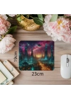 Nebula Arka Planlı Fütüristik Şehir Mouse Pad - 19x23 cm 2 mm Dikdörtgen İthal Baskılı Mouse Pad
