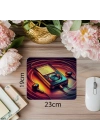 Neon Ekranlı Müzik Çalar Mouse Pad Tasarımı - 19x23 cm 2 mm Dikdörtgen İthal Baskılı Mouse Pad