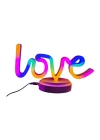 Neon Işıklı Love Yazılı Masa Gece Lambası