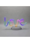 Neon Işıklı Love Yazılı Masa Gece Lambası