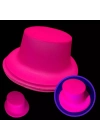 Neon Partisi Pembe Renk Plastik Fötr Şapka