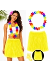 Neon Sarı Hawaii Etek 40 cm ve Rengarenk Hawaii Kolye