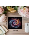 Neon Spiral Galaksi Mouse Pad Tasarımı - 19x23 cm 2 mm Dikdörtgen İthal Baskılı Mouse Pad