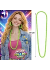 Neon Yeşil Boncuk Kolye 80 Cm – Retro 80’ler 90’lar Parti Aksesuarı