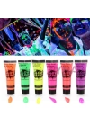 Neonlu Glow Parti Yüz Boyası 6 Renk 6 Adet