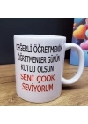 Öğretmenler Günü Tasarımlı Kupa Bardak