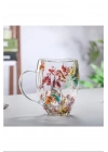 Organik Çiçekli Borosilikat Bardak 350 Ml. Royaleks-BRD-150 BH