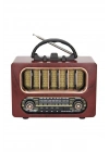 ®  Orta Boy Retro Ahşap Tasarım Bluetooth Hoparlörlü Radyo – FM/AM Destekli, Şarjlı ve Taşınabiliri Radyo NS-6636