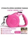 Otomatik Köpek Gezdirme Tasması 5 Metre Medium 15 kg Pembe Kilitli Makaralı Şerit