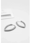 Oval Halka Küpe - Gümüş