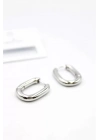 Oval Halka Küpe - Gümüş