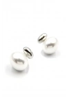 Oval İnci Küpe - Gümüş