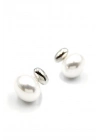 Oval İnci Küpe - Gümüş