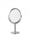 ® Oval Masaüstü Ayaklı 360° Dönebilen çift taraflı büyüteçli krom ayna 18X10cm