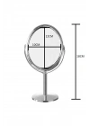 ® Oval Masaüstü Ayaklı 360° Dönebilen çift taraflı büyüteçli krom ayna 18X10cm