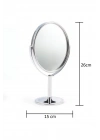 ® Oval Masaüstü Ayaklı 360° Dönebilen, İşyeri, Seyahat İçin Mini Krom Ayna 15X25CM