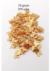 Oya Abiye Bileklik Kolye Pleksi Metalik Plastik Pul Altın Renk 24 gram 270 adet - BNC555