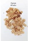 Oya Abiye Bileklik Kolye Pleksi Metalik Plastik Pul Altın Renk 8 gram 85 adet - BNC483