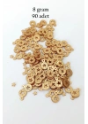 Oya Abiye Bileklik Kolye Pleksi Metalik Plastik Pul Altın Renk 8 gram 90 adet - BNC477