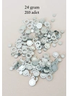 Oya Abiye Bileklik Kolye Pleksi Metalik Plastik Pul Gümüş Renk 24 gram 210 adet - BNC570
