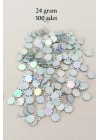 Oya Abiye Bileklik Kolye Pleksi Metalik Plastik Pul Gümüş Renk 24 gram 300 adet - BNC578