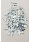 Oya Abiye Bileklik Kolye Pleksi Metalik Plastik Pul Gümüş Renk 8 gram 110 adet - BNC515