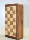 Özel Vernikli Mıknatıs Taşlı Ahşap Katlanabilir Kutulu Satranç Oyunu 25 Cm