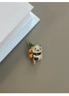 Panda Broş - Beyaz
