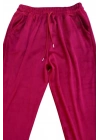 Parlak Kadife Cepli Pantolon Eşofman Pijama Altı Unisex Lastikli Paça Bordo