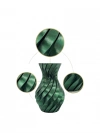 Parlak Yeşil Spiral 3D Baskı Vazo Şık Modern Dekoratif Obje