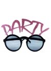 Party Yazılı Simli Pembe Renk Parti Gözlüğü 15x7 Cm