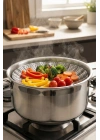 Paslanmaz Çelik Katlanabilir Buharda Pişirme Ve Haşlama Aparatı 27 cm