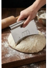 Paslanmaz Çelik Ölçü Rehberli Hamur Kesici & Hamur Şekillendirici Spatula (11x14 cm)