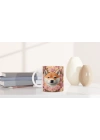 Pastel Çiçekler Arasında Shiba Inu Köpek Baskılı Kupa Bardak