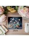 Pastel Geometrik Şekillerle Denge Mouse Pad - 19x23 cm 2 mm Dikdörtgen İthal Baskılı Mouse Pad