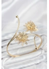 Pazu Bileklik Gold Renk Pirinç Lotus Model