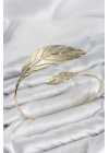 Pazu Bileklik Gold Renk Pirinç Yaprak Model