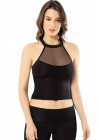 Pedli Dalgıç Modelli Krop Kadın Büstiyer Siyah