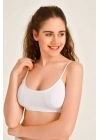 Pedli İp Askılı Beyaz Büstiyer