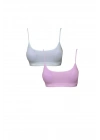 Pedli İp Askılı Beyaz ve Pembe Büstiyer 2 adet