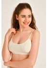 Pedli İp Askılı Krem Büstiyer