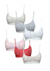 Pedli Ip Askılı Yarım Atlet Desenli Büstiyer 6 Lı Set 1
