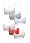 Pedli Ip Askılı Yarım Atlet Desenli Büstiyer 6 Lı Set 1